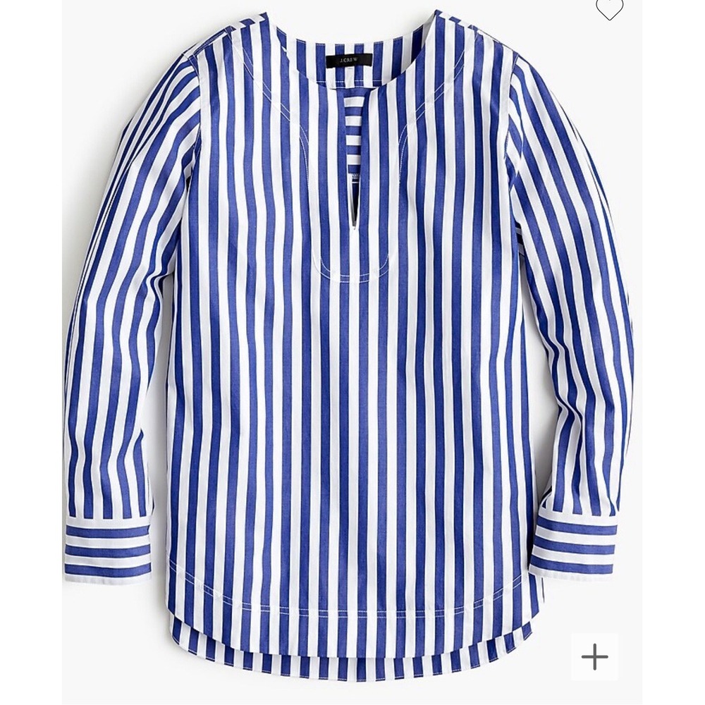 J Crew Poplin Tunic Top Size Small Cotton Long Sleeve Sailor
